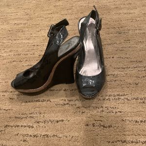 Bakers Quiney Black Wedge Heels size 6